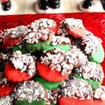 Peppermint Shortbread Cookies Dipped in Chocolate - kudoskitchenbyrenee.com