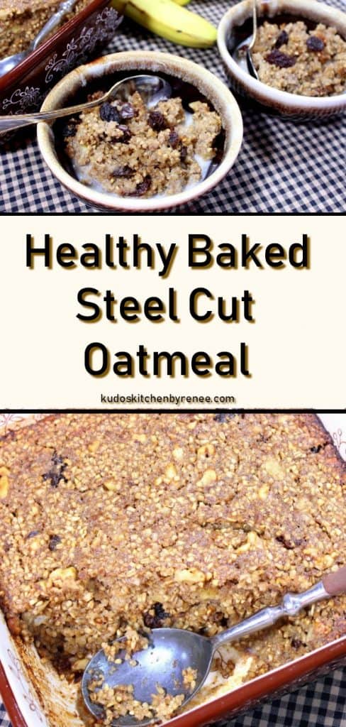 baked steel cut oatmeal long collage title image