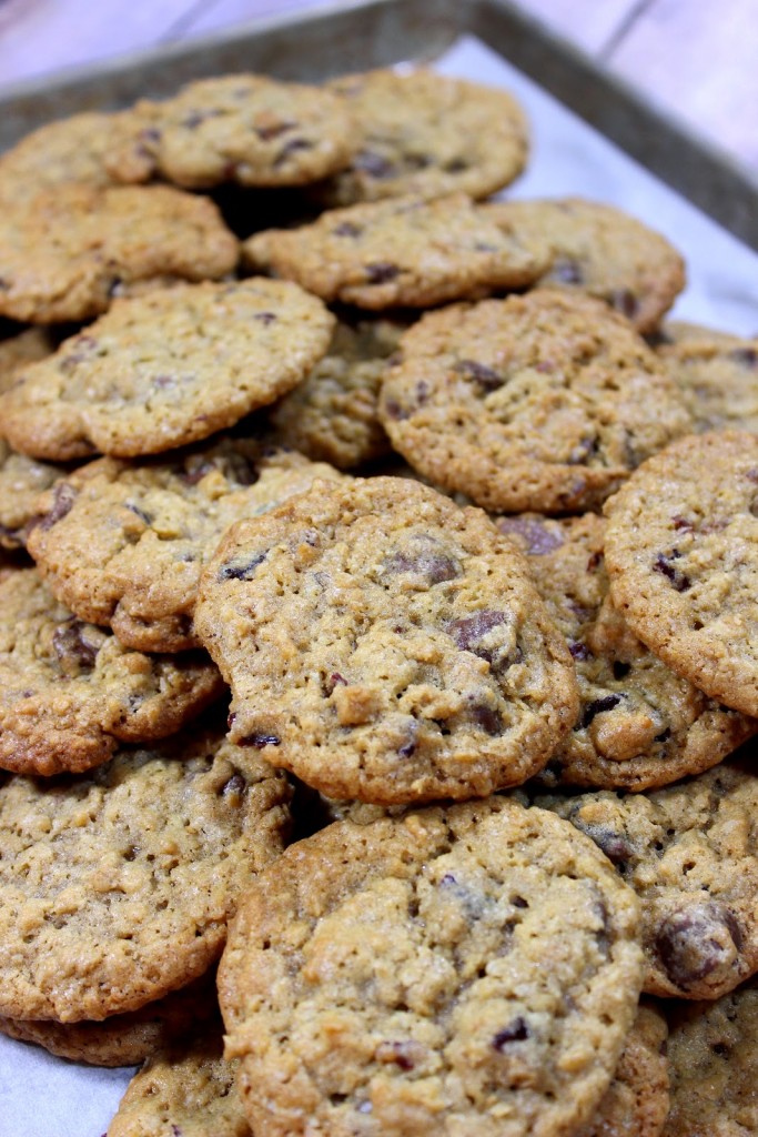 Chocolate Cherry Oatmeal Cookies are the perfect cookie to satisfy your sweet tooth and still get in your daily fiber and fruit requirements...well, sort of. LOL