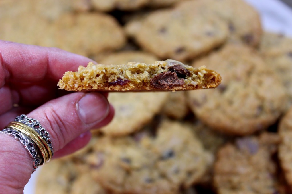 Chocolate Cherry Oatmeal Cookies are the perfect cookie to satisfy your sweet tooth and still get in your daily fiber and fruit requirements...well, sort of. LOL