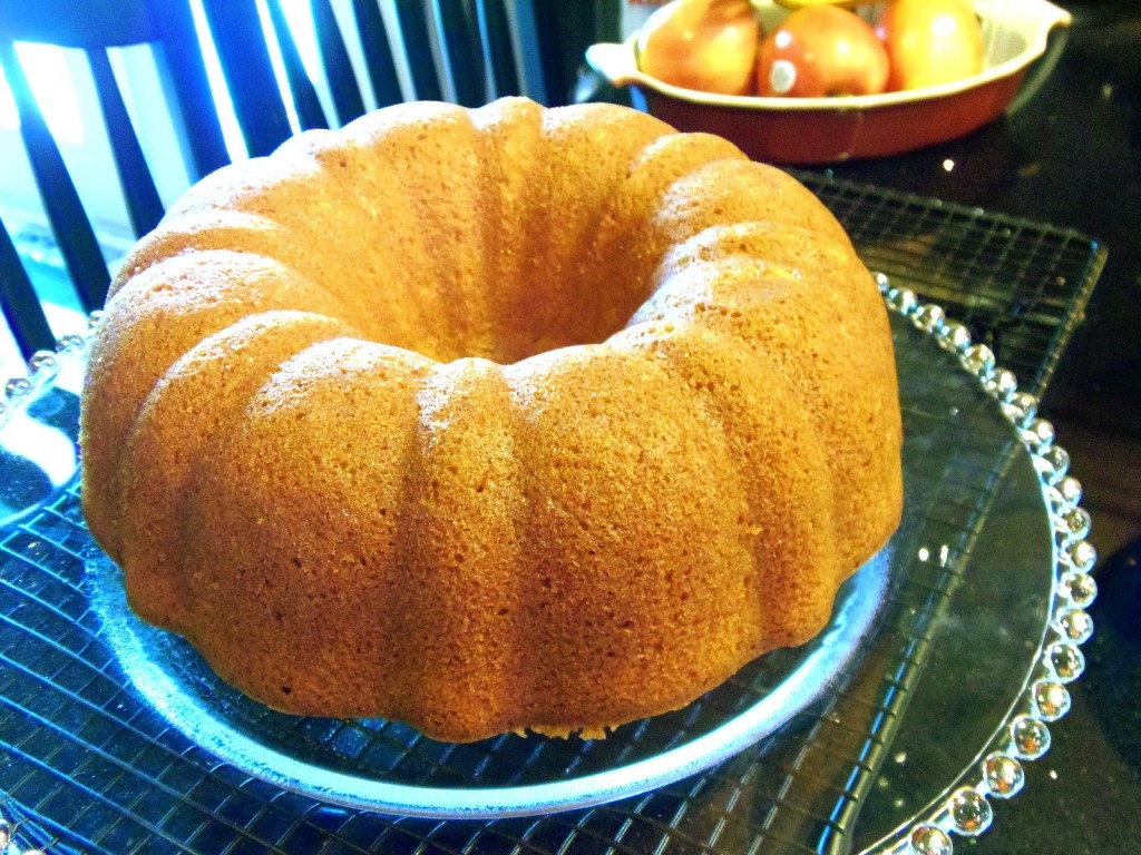 A turned out Bundt cake.