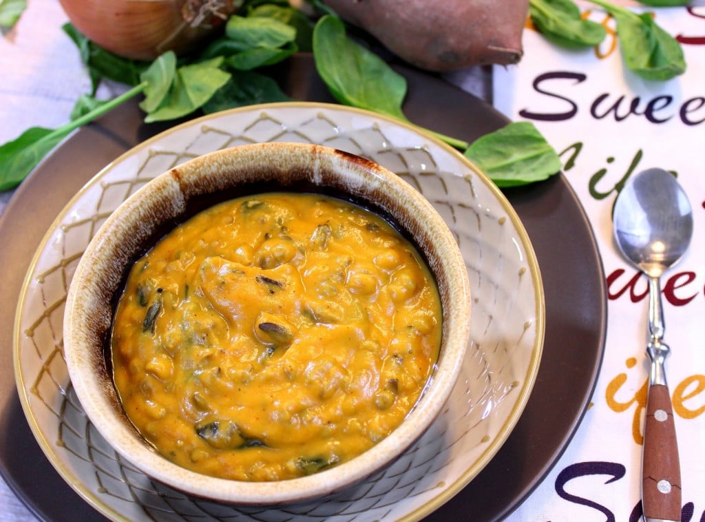 Thick, hearty and delicious! This Roasted Sweet Potato and Wild Rice Chowder will warm your soul and tickle your taste buds.