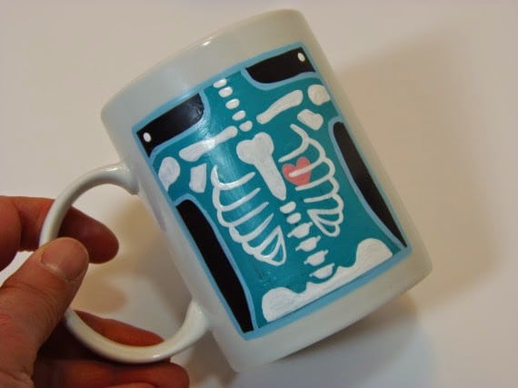 Hand Painted X-Ray Technician Painted Coffee Mug - kudoskitchenbyrenee.com