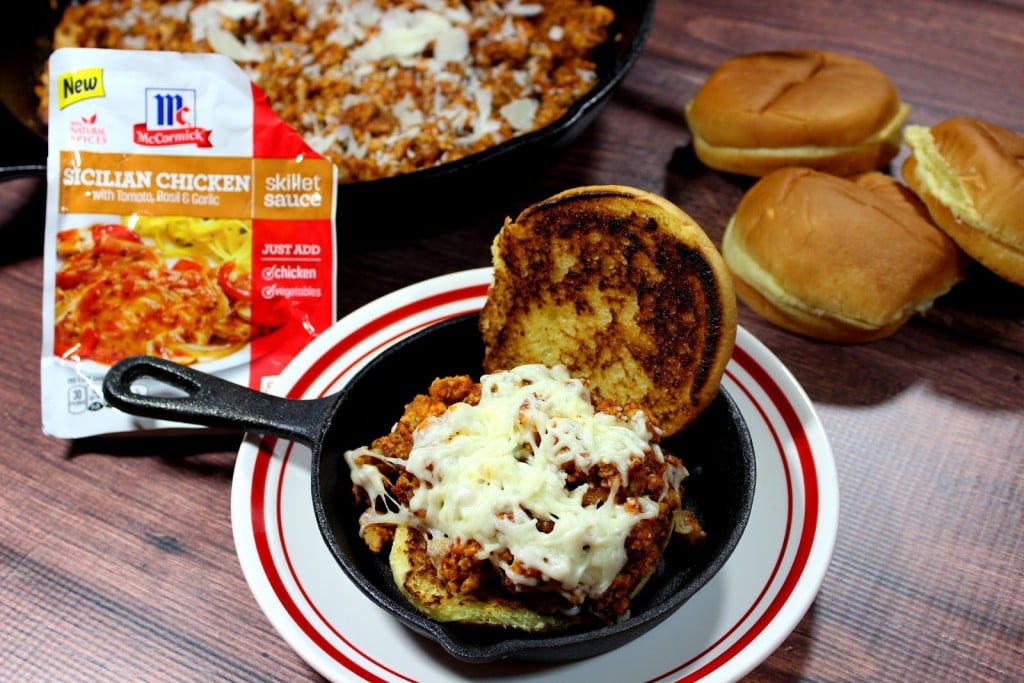 Sloppy Skillet Chicken Parmesan Sloppy Skillet Chicken Parmesan has all of the flavor you love of traditional chicken Parmesan, but with none of the fuss. And it's ready in a fraction of the time.