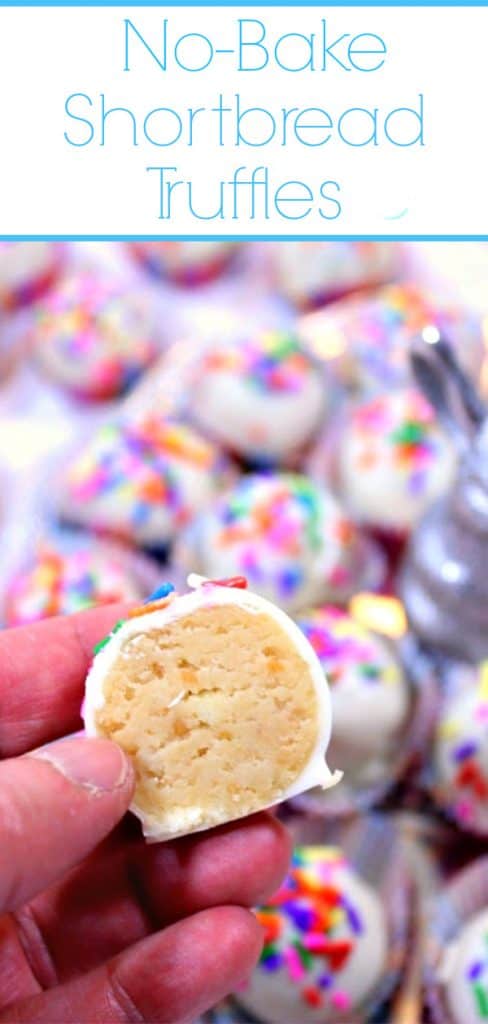 Title Text image showing the inside of a shortbread truffle.