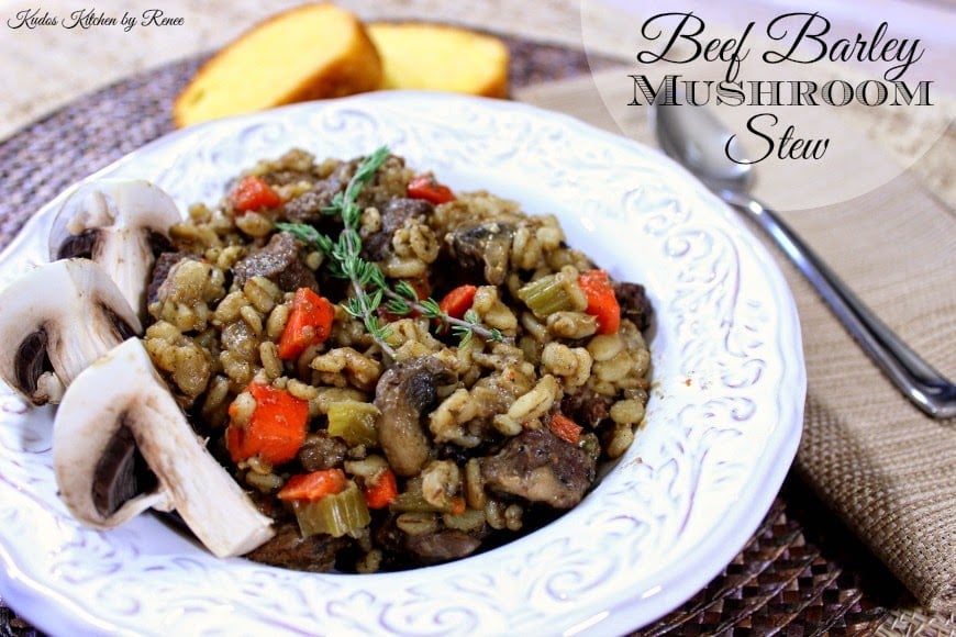 Beef barley mushroom stew recipe is as good tasting as it is good for you - Kudos Kitchen by Renee