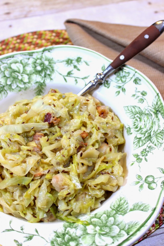 Creamed Cabbage with Bacon and Caraway Recipe - Kudos Kitchen by Renee