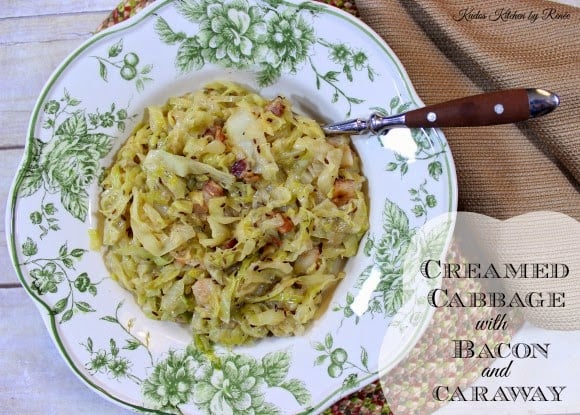 Cremed Cabbage with Bacon and Caraway Recipe - Kudos Kitchen by Renee