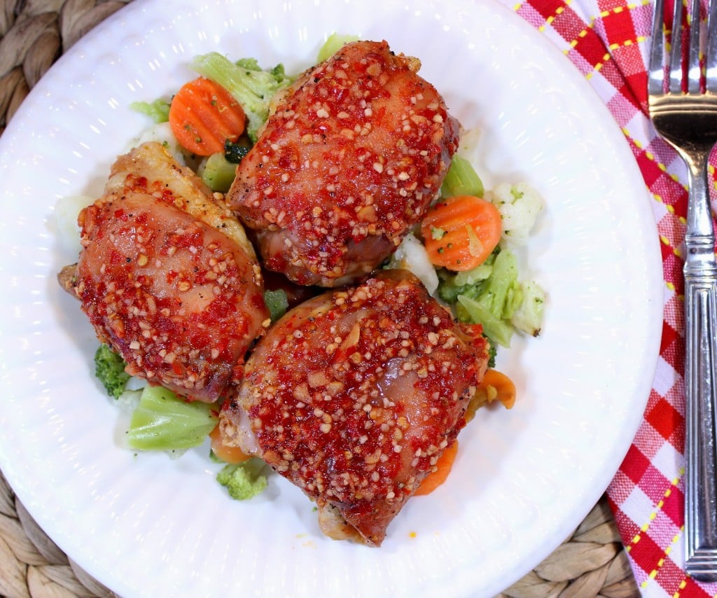Sticky Spicy Maple Syrup Chicken is sweet, with heat. Sticky Spicy Maple Syrup Chicken Recipe / Kudos Kitchen by Renee