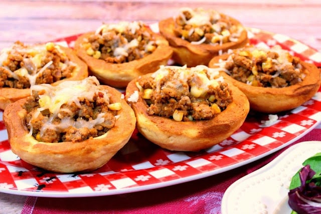 BBQ Turkey in Corn Muffin Bowls - Kudos Kitchen by Renee BBQ Turkey In Corn Muffin Bowls
