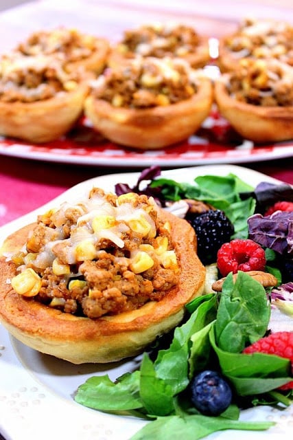 BBQ Turkey In Corn Muffin Bowls 