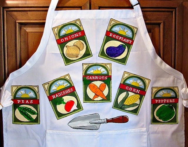 Hand Painted Gardening Apron - Kudos Kitchen Paints on Etsy Hand Painted Vegetable Gardening Apron