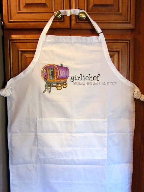 Custom Painted Food Blogger Apron - Kudos Kitchen, Paints Hand Painted Food Blogger Apron