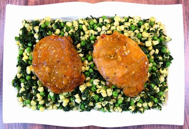 Five Ingredient Apricot Mustard Glazed Pork Chops