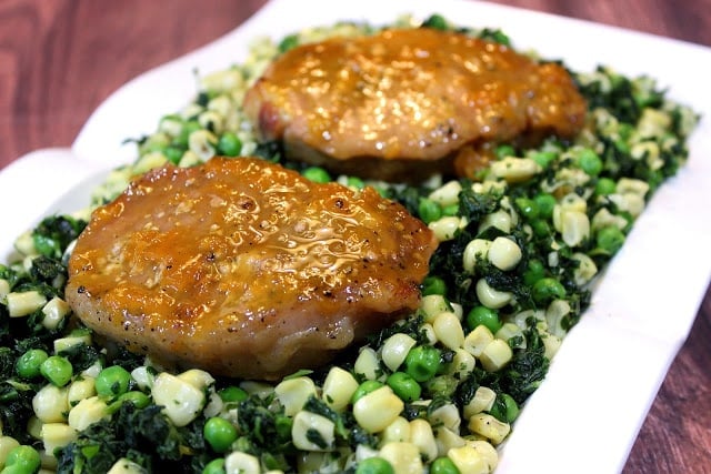 Five Ingredient Apricot Mustard Glazed Pork Chops