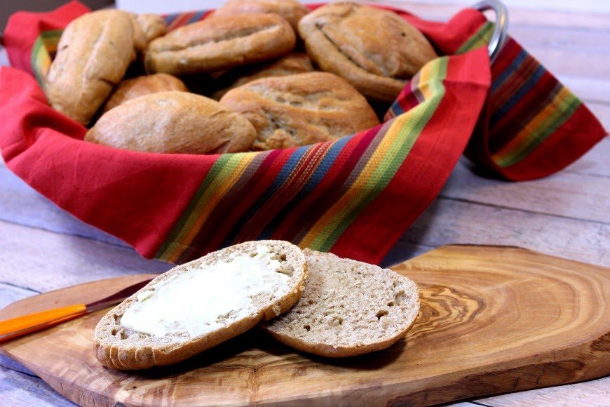 Whole Wheat Mexican Bolillos are soft on and inside and crusty on the outside. They're perfect for any type of sandwich.