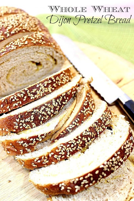 This Deliciously Flavorful Whole Wheat Dijon Pretzel Bread is everything you love about soft, hot pretzels, but without the twist, and perfect for sandwiches. - kudoskitchenbyrenee.com