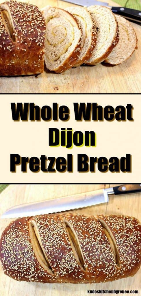This Deliciously Flavorful Whole Wheat Dijon Pretzel Bread is everything you love about soft, hot pretzels, but without the twist, and perfect for sandwiches. - kudoskitchenbyrenee.com