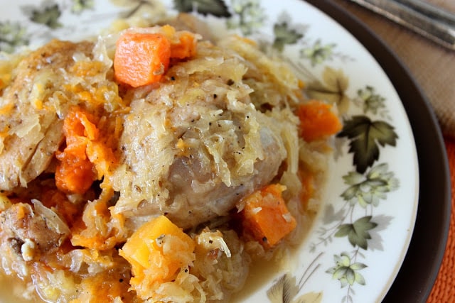 Sauerkraut Chicken Thights with Butternut Squash