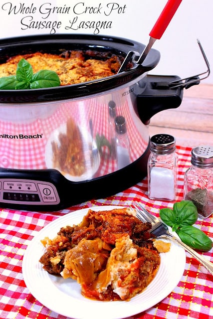 Traditional Italian Lasagna is a labor-intensive dish to make, but this Slow Cooker Meatball Lasagna (shown in the video), and/or a Whole Grain Crock Pot Sausage Lasagna takes only a fraction of the time to make but still has all the robust Italian flavor you love. - kudoskitchenbyrenee.com Slow Cooker Meatball Lasagna and Whole Grain Crock Pot Sausage Lasagna - kudoskitchenbyrenee.com