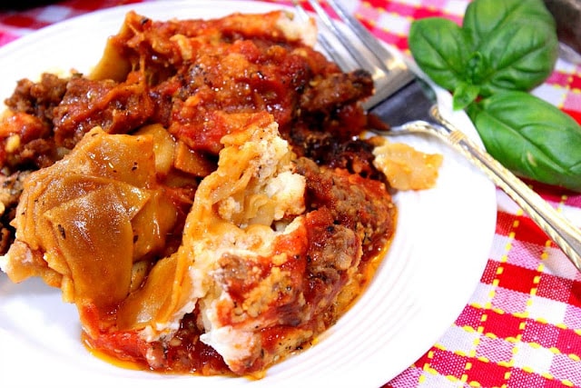 Slow Cooker Meatball Lasagna and Whole Grain Crock Pot Sausage Lasagna - kudoskitchenbyrenee.com