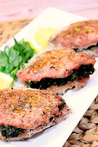 Spinach and Feta Greek Stuffed Pork Chops