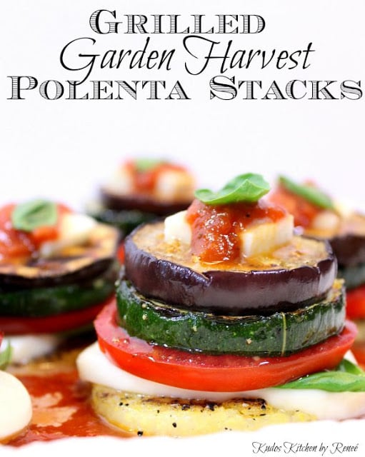 Grilled Garden Harvest Polenta Stacks