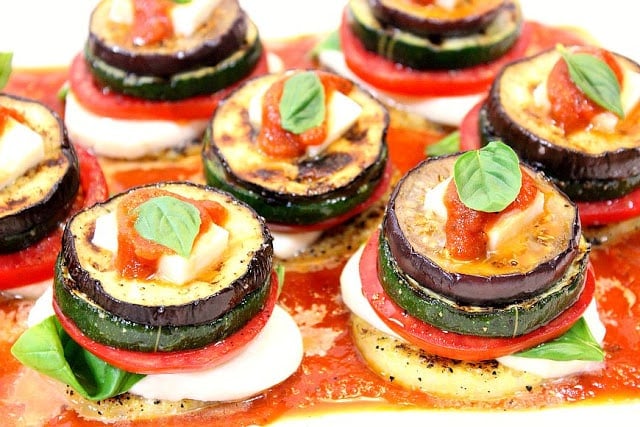 Grilled Garden Harvest Polenta Stacks