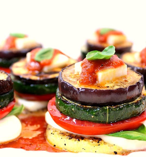 Grilled Garden Harvest Polenta Stacks