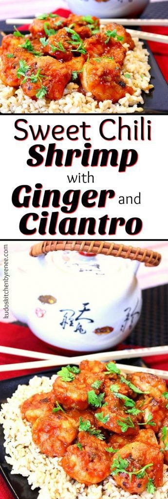 Sweet Chili Shrimp with Ginger & Cilantro - www.kudoskitchenbyrenee.com