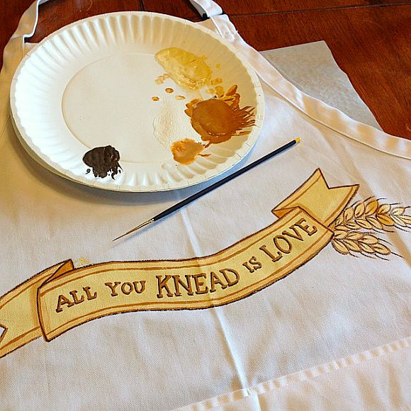 Hand painted bread baker's apron - www.etsy.com/shop/kudoskitchenpaints