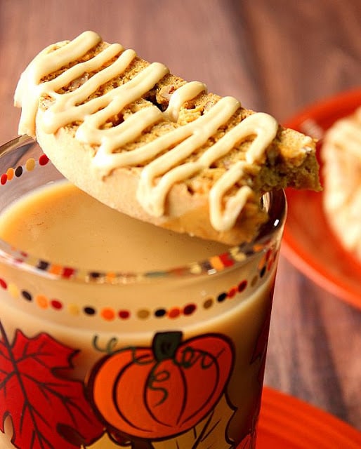 Pumpkin Banana Biscotti with Maple Syrup Glaze