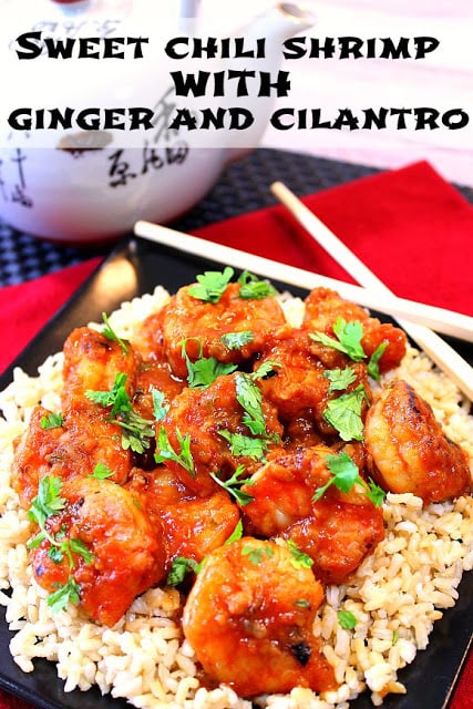 Sweet Chili Shrimp with Ginger & Cilantro - www.kudoskitchenbyrenee.com