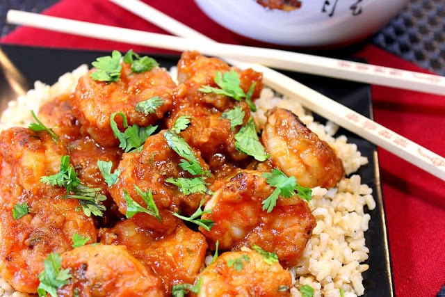 Sweet Chili Shrimp with Ginger & Cilantro - www.kudoskitchenbyrenee.com