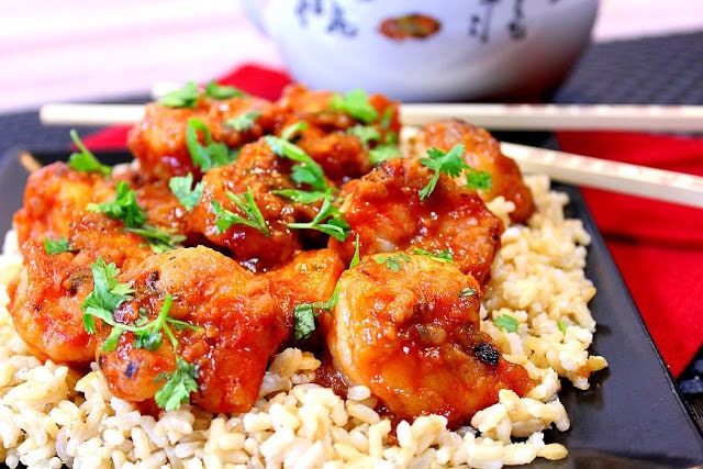 Sweet Chili Shrimp with Ginger & Cilantro - www.kudoskitchenbyrenee.com