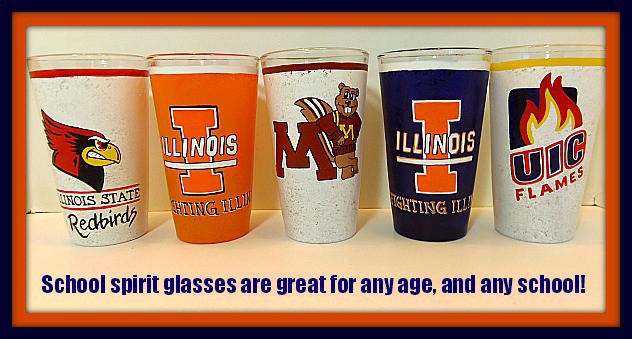 School Spirit Painted Glasses School Spirit Painted Glassware