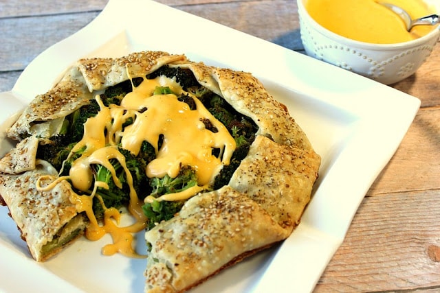 Roasted Broccoli Crostata with Cheese Sauce