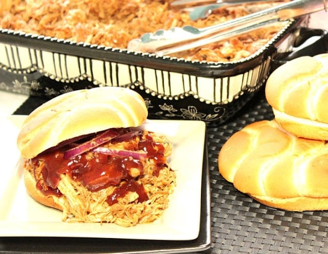 Slow-Cooker BBQ Pulled Chicken Sandwiches