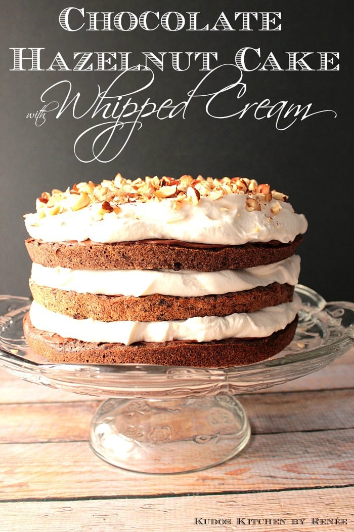 Easy Chocolate Hazelnut Cake with Whipped Cream
