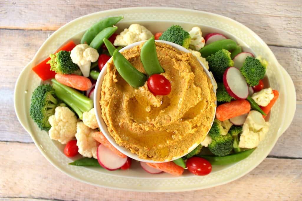 Healthy Roasted Chickpea and Carrot Hummus
