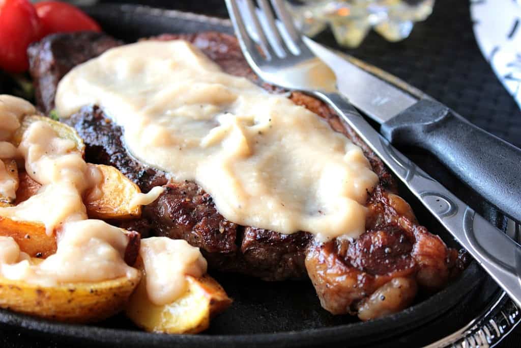 Bourbon Butter Sauce over steak