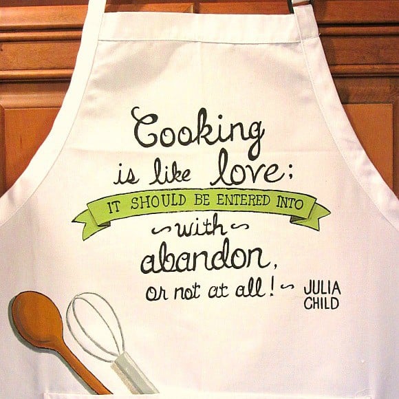 Hand Painted Julia Child Apron