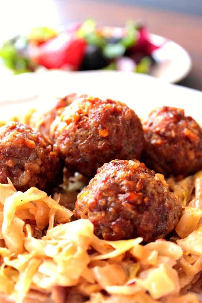 Pork Meatballs with Dijon and Pretzels