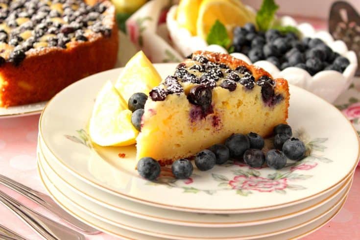 Lemon Ricotta Cake with Blueberries