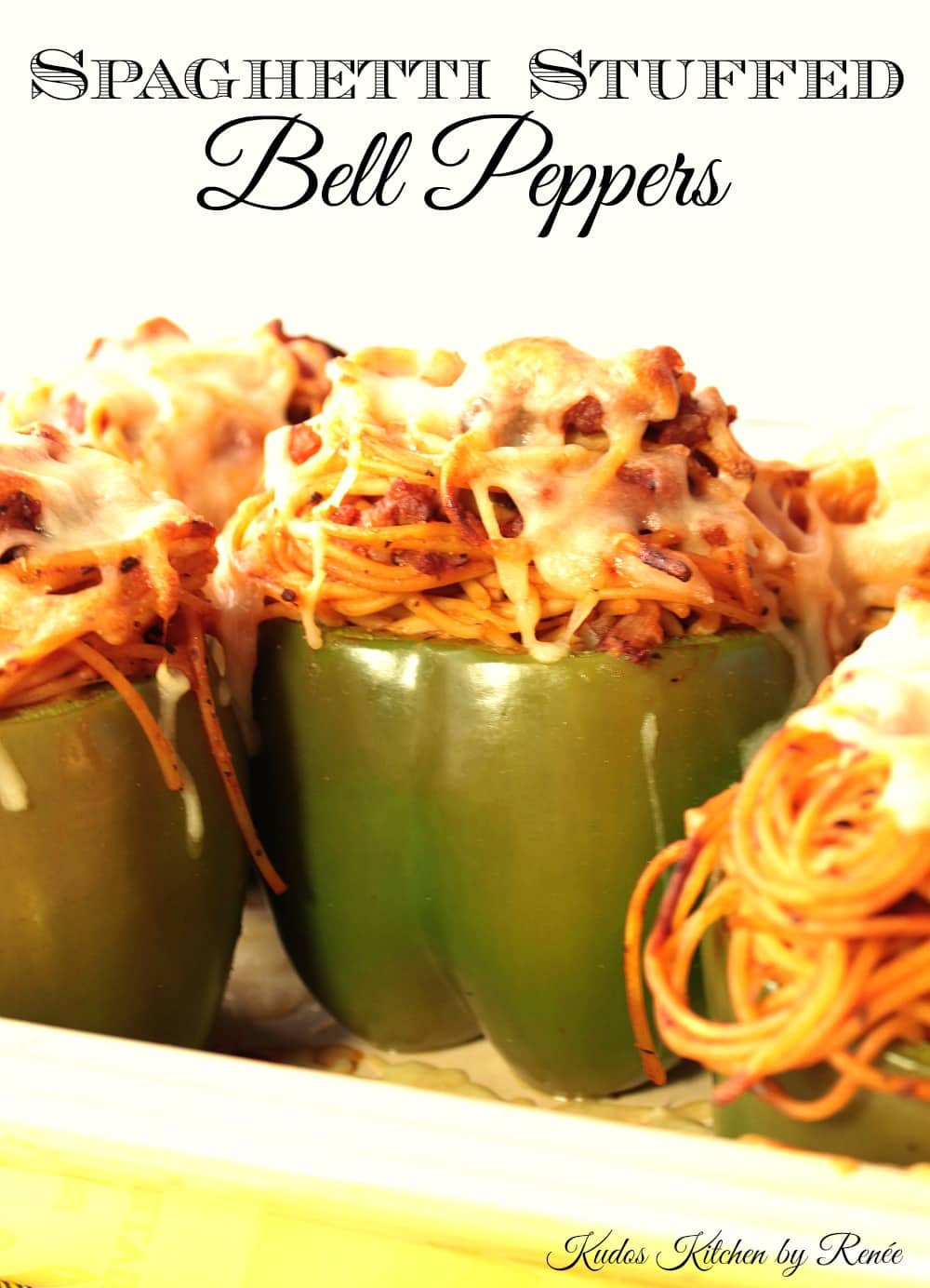 Spaghetti Stuffed Bell Peppers