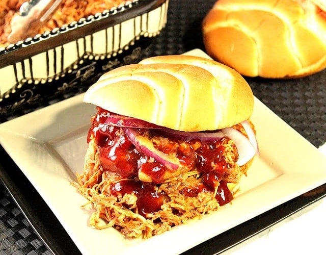 Slow Cooker BBQ Pulled Chicken Sandwiches