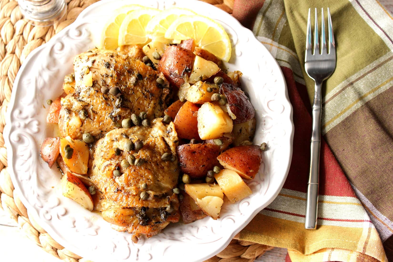 satisfying slow cooker chicken vesuvio