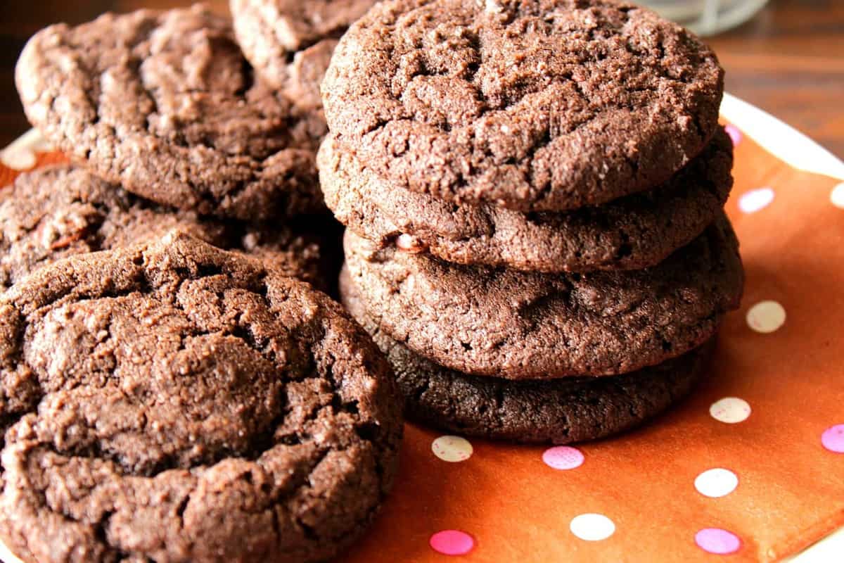 double chocolate malted chip cookies