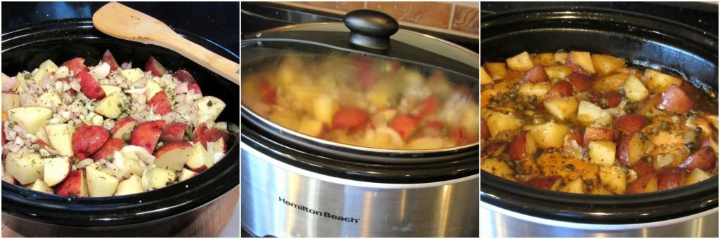 Slow Cooker Chicken Vesuvio Collage 5
