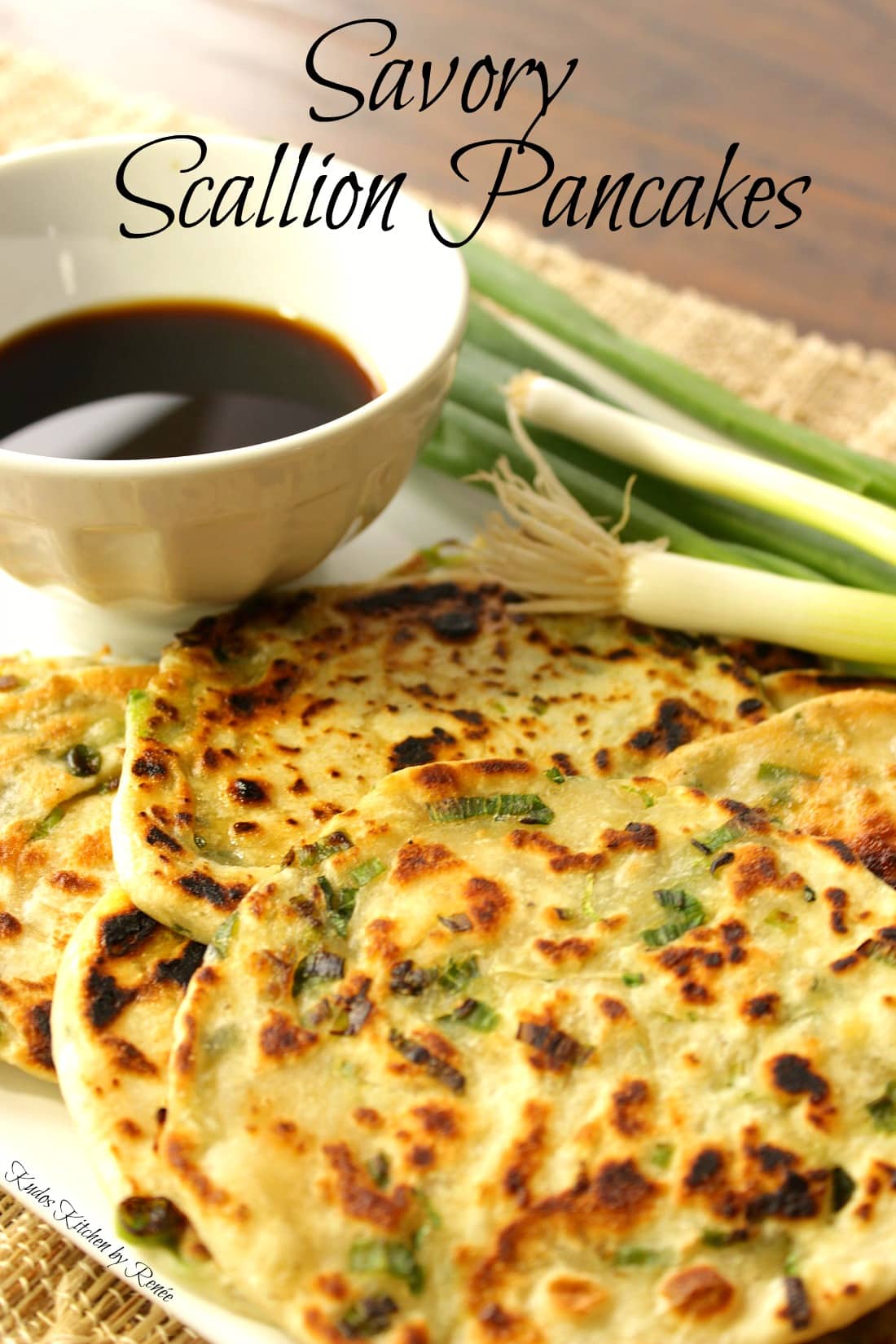 Savory Scallion Pancakes Recipe Kudos Kitchen by Renee